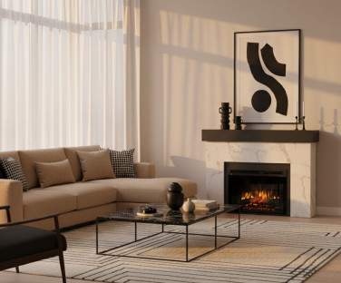 Kominek elektryczny Aven we wnętrzu