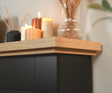 Wysokiej jakości płyta meblowa w kominku elektrycznym narożnym Jukon