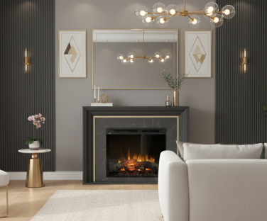 Kominek elektryczny Lanini we wnętrzu