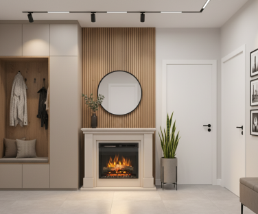 Kominek elektryczny Luena w salonie