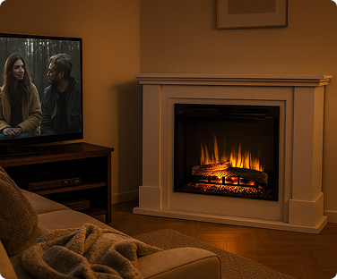 Kominek elektryczny Luena w salonie