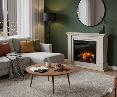 Kominek elektryczny Luena w salonie