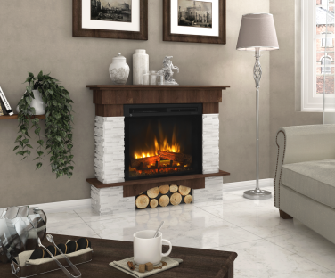 Kominek elektryczny Porto orzech we wnętrzu