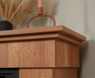 Wysokiej jakości płyta meblowa w kominku elektrycznym Porto narożny