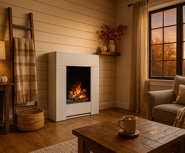 Kominek elektryczny Zario we wnętrzu