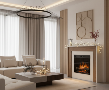 Kominek elektryczny Zuni we wnętrzu