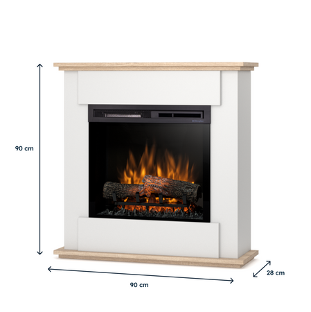 Warmtec Fonte wkład Dimplex 23" XHD Optiflame - biały, dąb sonoma.