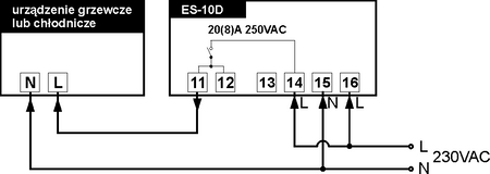 Esco ES-10D na szynę DIN manualny czujnik na przewodzie