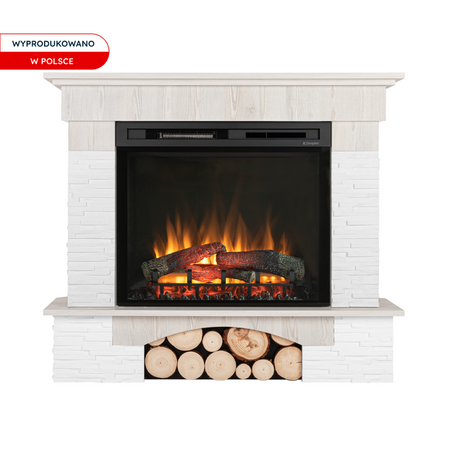 Warmtec Porto narożny wkład Dimplex 28" XHD Optiflame - biała sosna