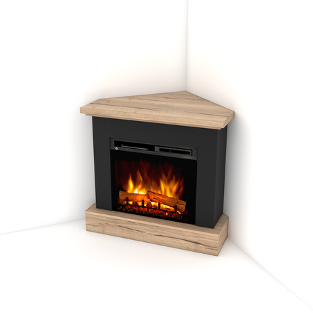 Warmtec Jukon narożny wkład Dimplex 23" XHD Optiflame - czarny, jasny dąb