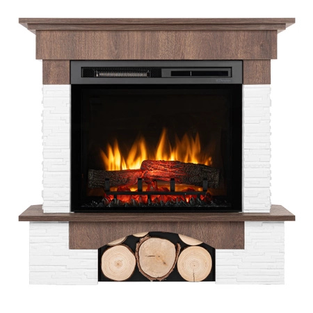 OUTLET: Warmtec Porto z wkładem 23" XHD Optiflame - orzech