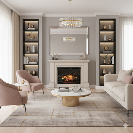 Warmtec Luena wkład Dimplex 26" XHD Optiflame - kaszmirowy