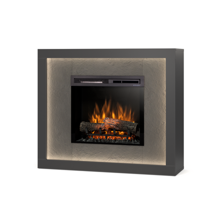 Warmtec Litos wkład Dimplex 23" XHD Optiflame - czarny, fornir kamienny Łupek Black