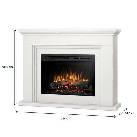 Warmtec Ardila wkład Dimplex 26" XHD Optiflame - biały mat