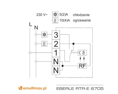 Eberle RTR-E-6705 natynkowy manualny czujnik powietrzny
