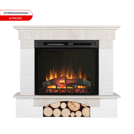 Warmtec Porto wkład Dimplex 28" XHD Optiflame - biała sosna