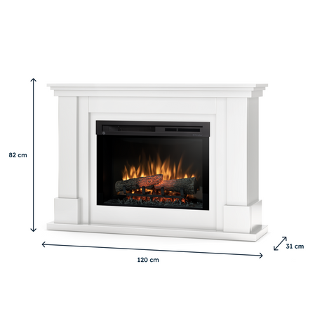 Warmtec Luena wkład Dimplex 26" XHD Optiflame - biały połysk, lakierowany