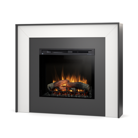 OUTLET: Warmtec Zuni wkład Dimplex 28" XHD Optiflame - czarny, biały śmietankowy połysk