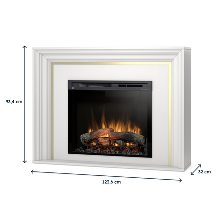 Warmtec Lanini wkład Dimplex 28" XHD Optiflame - biały mat