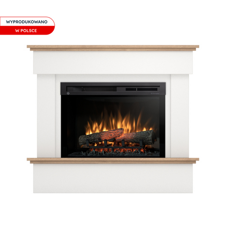 Warmtec Tormes wkład Dimplex 26" XHD Optiflame - biały mat, jasny dąb