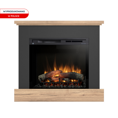 Warmtec Jukon narożny wkład Dimplex 28" XHD Optiflame - czarny, jasny dąb