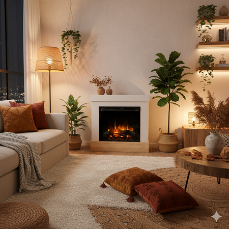 Warmtec Diro wkład Dimplex 28" XHD Optiflame - biały, dąb sonoma