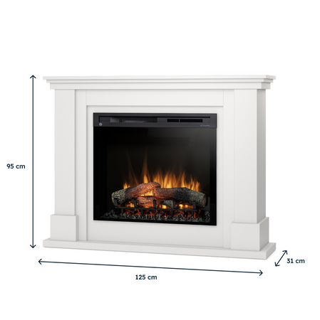 Warmtec Luena wkład Dimplex 28 XHD Optiflame - biały mat, lakierowany