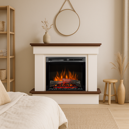 OUTLET: Warmtec Tormes wkład Dimplex 23" XHD Optiflame - biały mat, ciemny dąb
