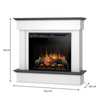 Warmtec Tormes wkład Dimplex 28" XHD Optiflame - biały mat, marmur czarny
