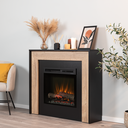 OUTLET: Warmtec Zuni wkład Dimplex 23" XHD Optiflame - czarny, jasny dąb