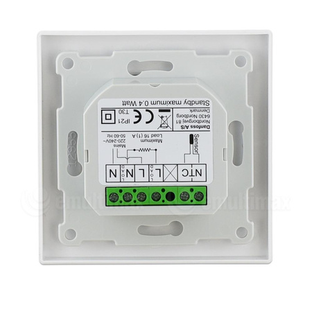 Devi Devireg Smart IP21 WiFi podtynkowy programowalny czujnik powietrzny i podłogowy