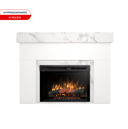 Warmtec Aven wkład Dimplex 26" XHD Optiflame - biały mat, marmur crystal