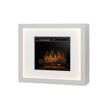 Warmtec Litos wkład Dimplex 23" XHD Optiflame - biały, fornir kamienny Crystal White
