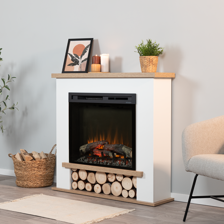 Warmtec Tula wkład Dimplex 28" XHD Optiflame - biały mat, jasny dąb