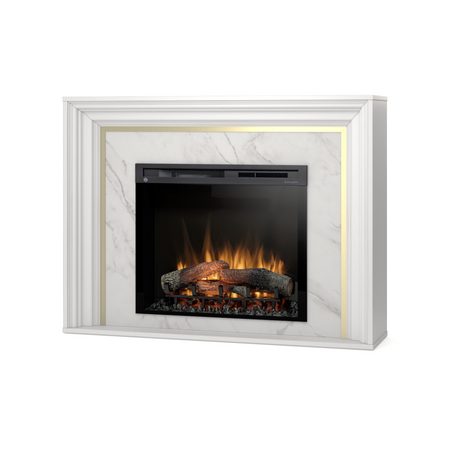 Warmtec Lanini wkład Dimplex 28" XHD Optiflame - biały mat, marmur Crystal
