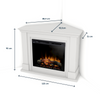 Warmtec Luena narożny wkład Dimplex 28 XHD Optiflame - biały mat