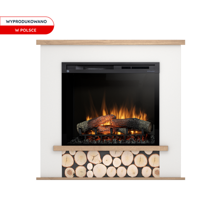 Warmtec Tula wkład Dimplex 28" XHD Optiflame - biały mat, jasny dąb