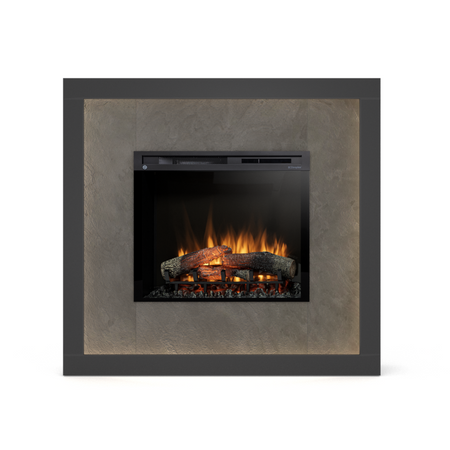 Warmtec Litos wkład Dimplex 28" XHD Optiflame - czarny, fornir kamienny Łupek Black