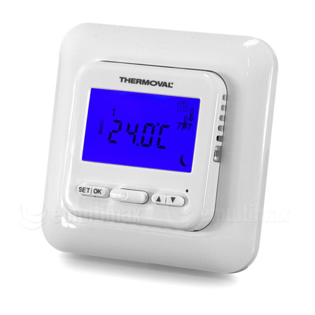 Thermoval TVT 04 IP21 podtynkowy programowalny czujnik powietrzny i podłogowy