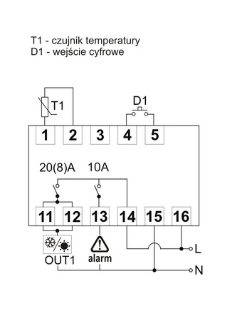 Esco ES-10D-RTC na szynę DIN programowalny czujnik na przewodzie