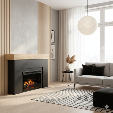 Warmtec Aven wkład Dimplex 26" XHD Optiflame - czarny, jasny dąb