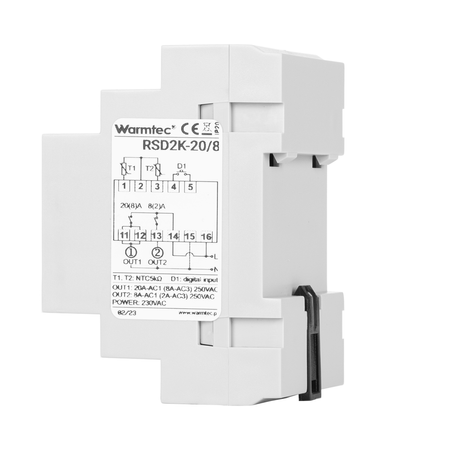 Warmtec RSD2K-20/8 na szynę DIN manualny czujnik na przewodzie