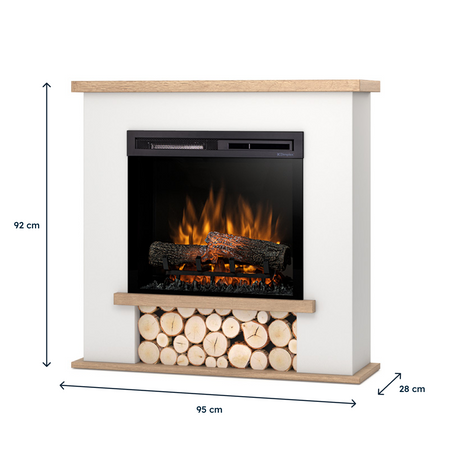 Warmtec Tula wkład Dimplex 23" XHD Optiflame - biały mat, jasny dąb