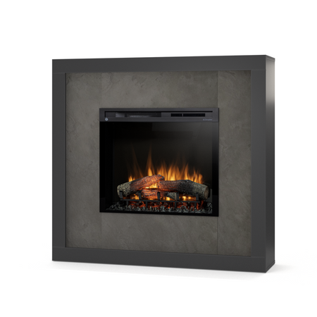 Warmtec Litos wkład Dimplex 28" XHD Optiflame - czarny, fornir kamienny Łupek Black