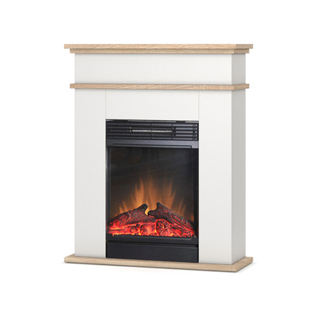 OUTLET: Warmtec Fori z efektem Optiflame - biały mat, jasny dąb