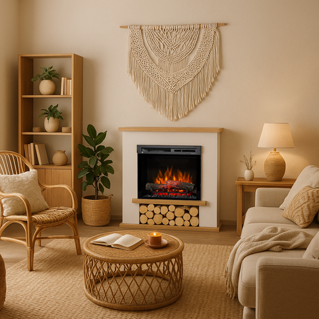 Warmtec Tula wkład Dimplex 23" XHD Optiflame - biały mat, jasny dąb