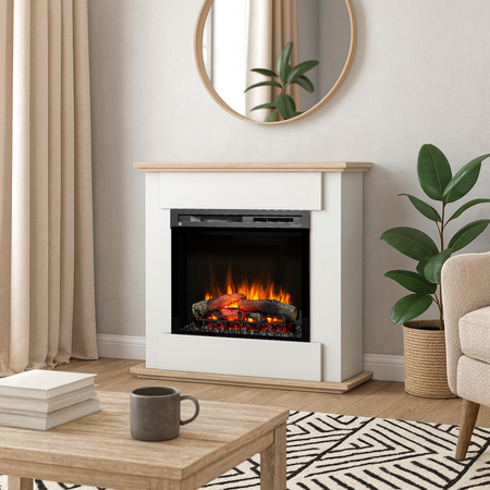 Warmtec Fonte wkład Dimplex 28" XHD Optiflame - biały, dąb sonoma.