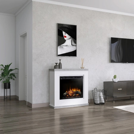 Warmtec Vena wkład Dimplex 28" XHD Optiflame - biały mat, beton