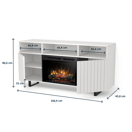 Warmtec Trivel wkład Dimplex 26" XHD Optiflame - biały mat laminat/ lakier
