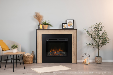 OUTLET: Warmtec Zuni wkład Dimplex 28" XHD Optiflame - czarny, biały śmietankowy połysk